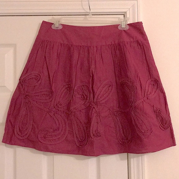 ANN TAYLOR LOFT PETITES Soutache Trimmed A-Line Skirt - Picture 4 of 8